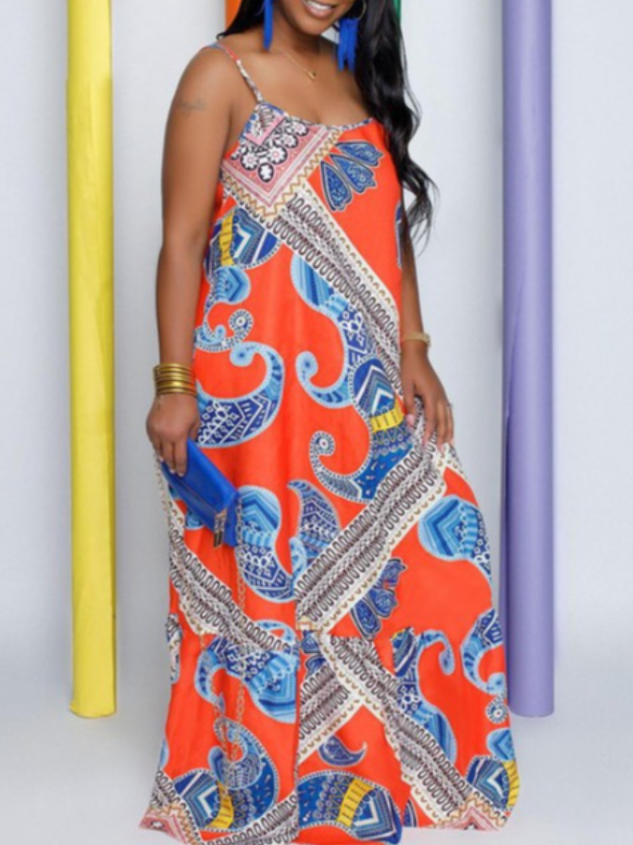 LW Mixed Print Loose Cami Dress