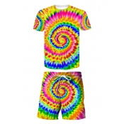 LW Men Tie-dye Drawstring Shorts Set
