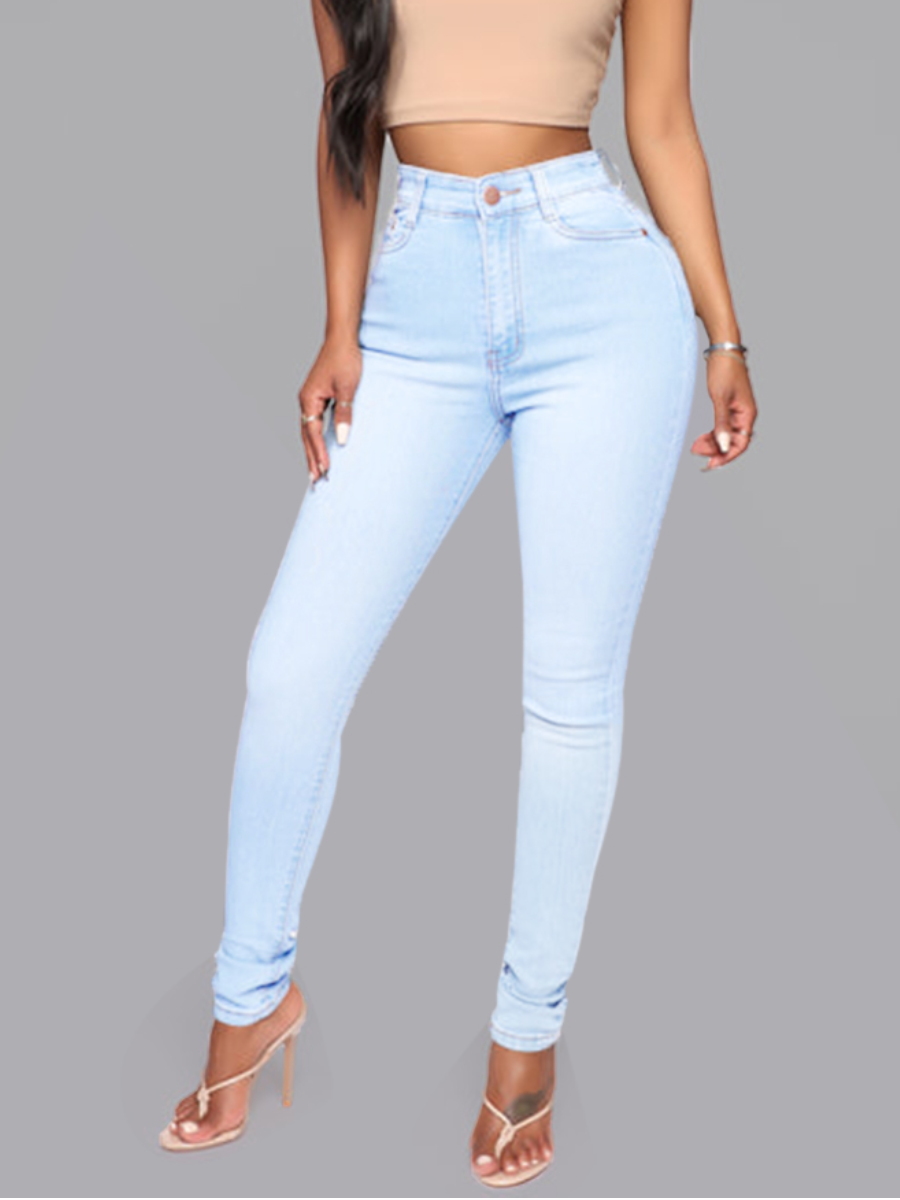 LW BASICS Casual Skinny Baby Blue Jeans