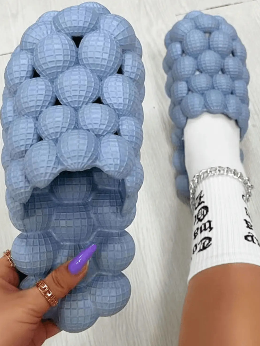 LovelyWholesale Peanut Decor Slides Summer Casual Ripped Spring Summer 2024