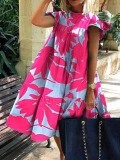 LW Floral Print A Line Loose Dress