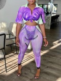 LW Turndown Collar Gradient Pants Set