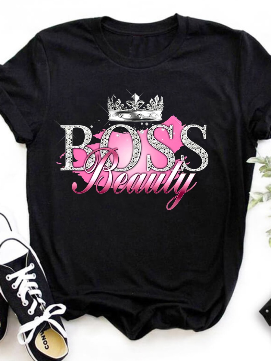 LW Plus Size Crown Letter Print T-shirt 4X