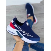 LW Letter Decor Breathable Sneakers