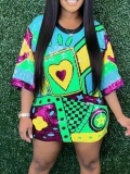 LW Plaid Geometric Print Sequined Dress