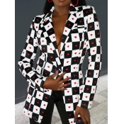 LW Heart Plaid Print Blazer