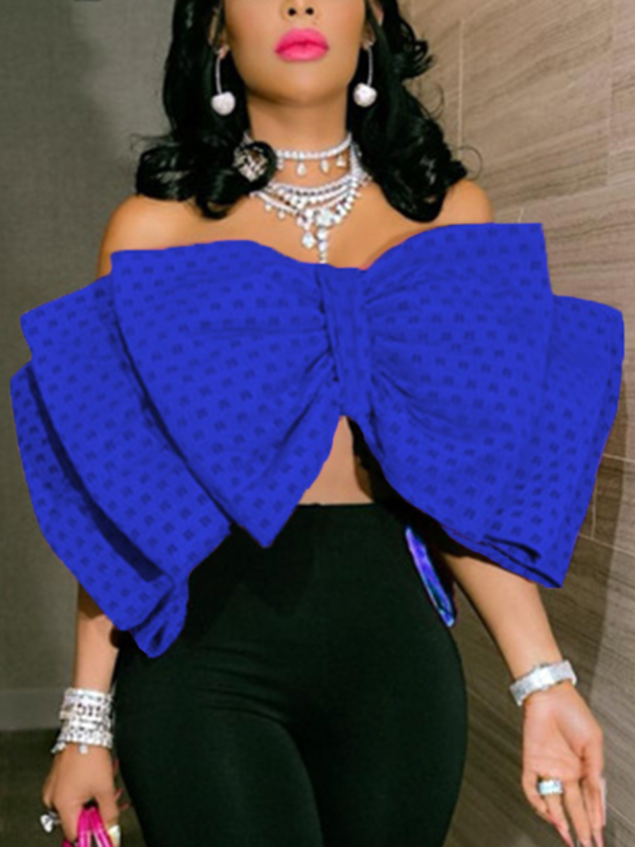 LW SXY Off The Shoulder Bow Tie Decor Camisole