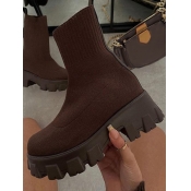 LW Round Toe Chunky Sole Booties