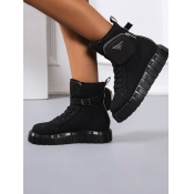 LW Buckle Pocket Design Platform Booties