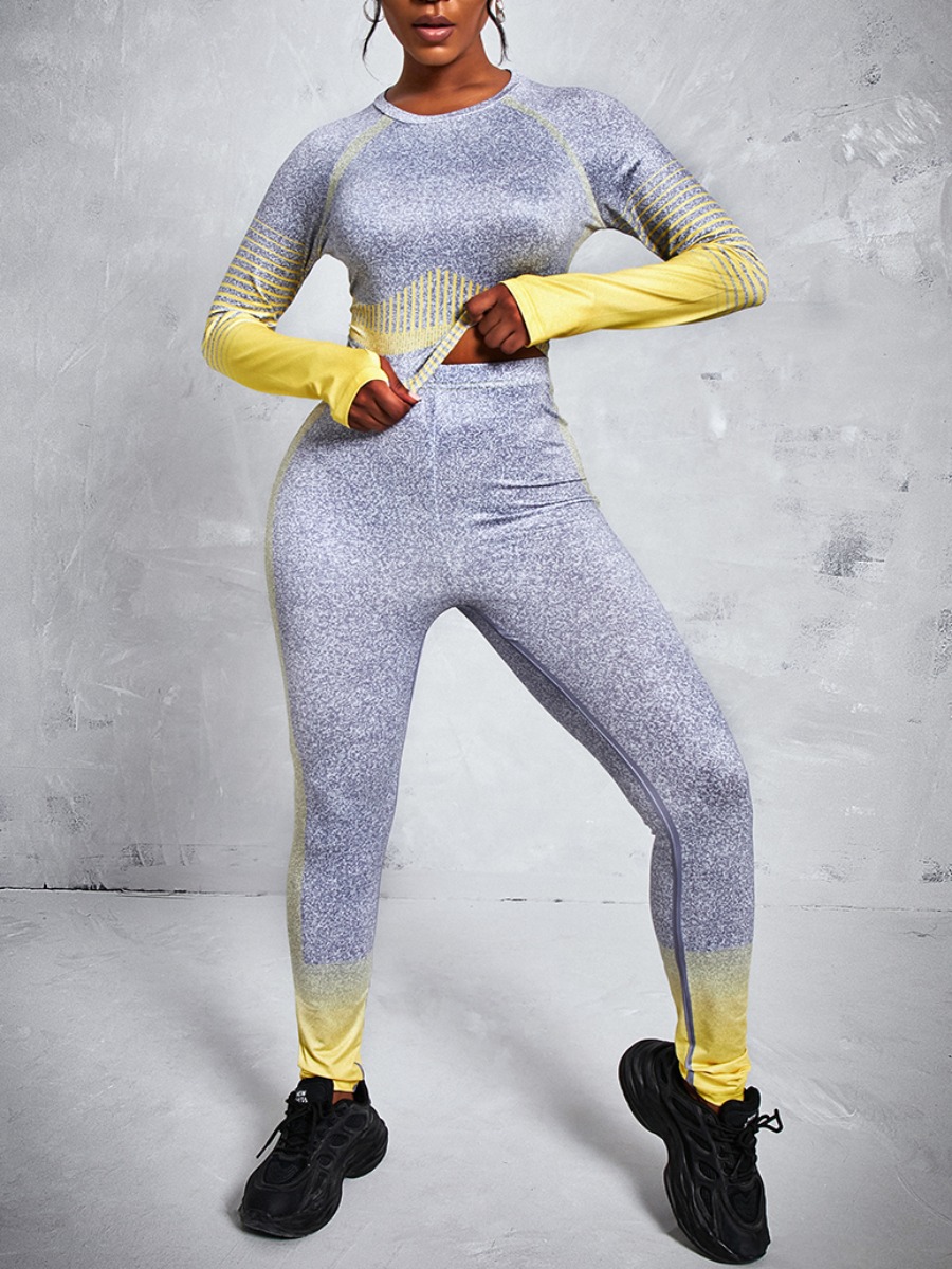 LW Round Neck Gradient Pants Set