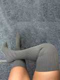 LW Rib Knit Thigh High Boots
