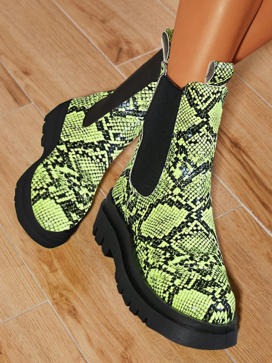 LW Snakeskin Print Booties