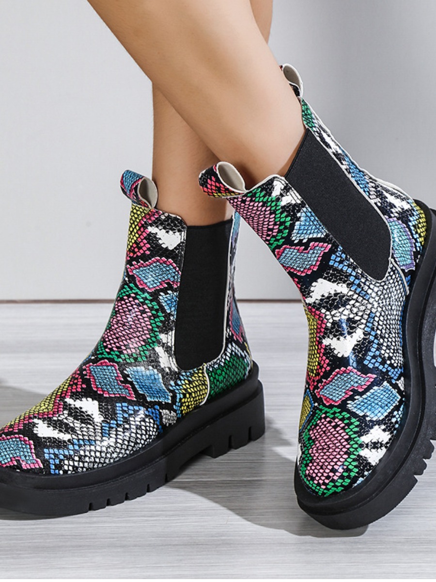 LovelyWholesale Cobra Print Booties Winter Stylish Spring Summer 2024