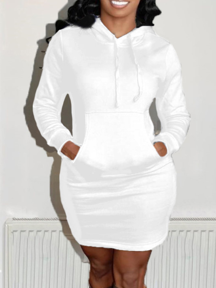 LW BASICS Hooded Collar Kangaroo Pocket Sweat Dress