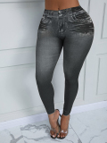 LW BASICS Mid Waist Imitation Denim Skinny Leggings