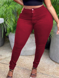 LW BASICS Plus Size High-waisted Zipper Design Pants