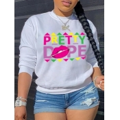 LW Plus Size Lip Letter Print Sweatshirt