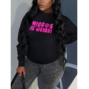 LW Plus Size Dropped Shoulder Letter Print Sweatsh