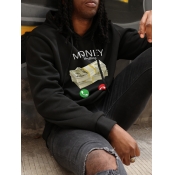 LW Men Money Letter Print Hoodie