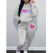 LW Plus Size Broken Heart Letter Print Tracksuit S