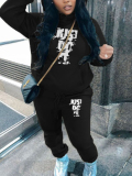 LW Plus Size Just Do It Letter Print Tracksuit Set