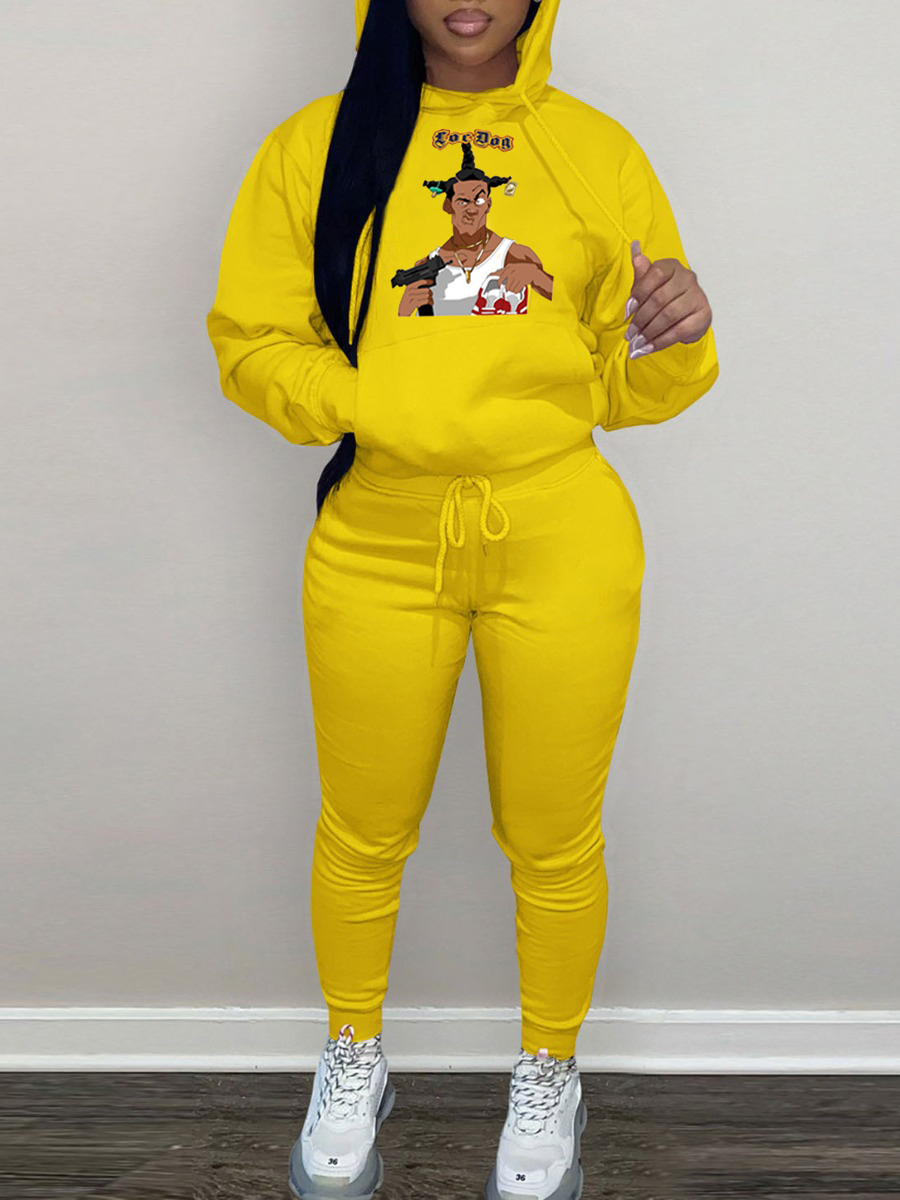 LW Figure Letter Print Tracksuit Set