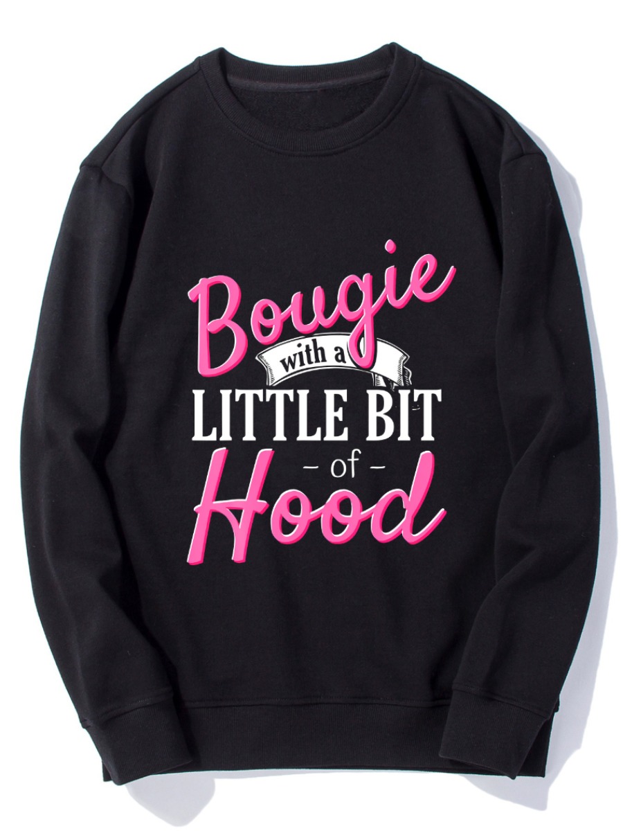 LW Plus Size Hood Letter Print Sweatshirt 5X