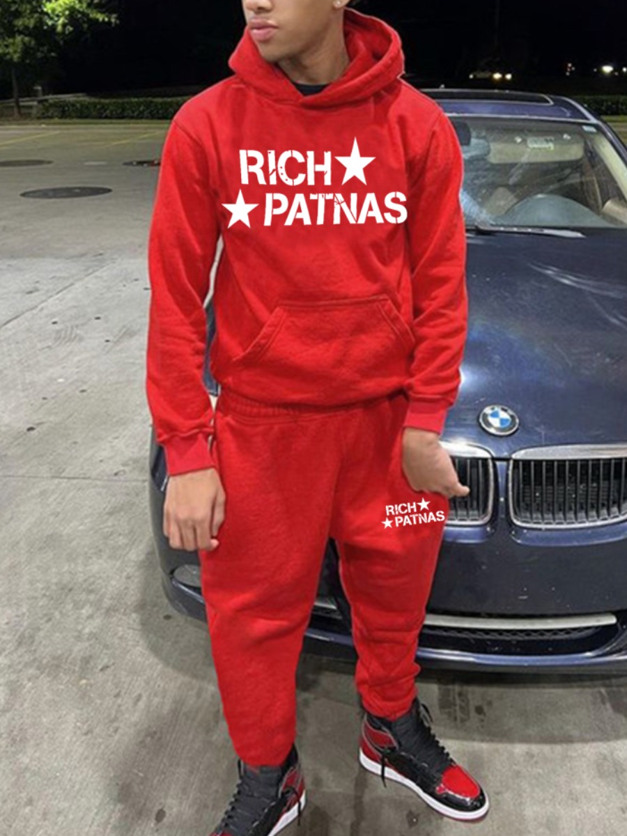 LW Men Star Letter Print Tracksuit Set
