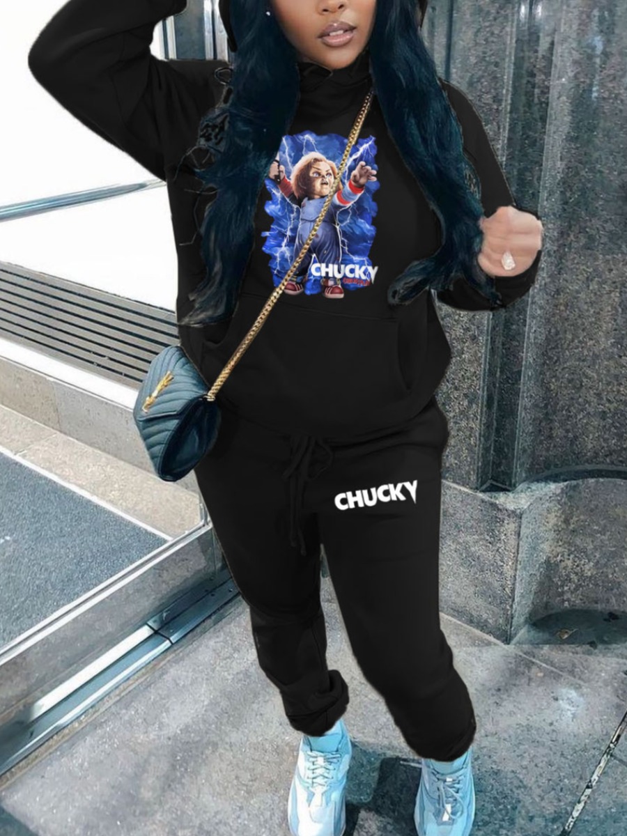 LW Plus Size Figure Letter Print Tracksuit Set