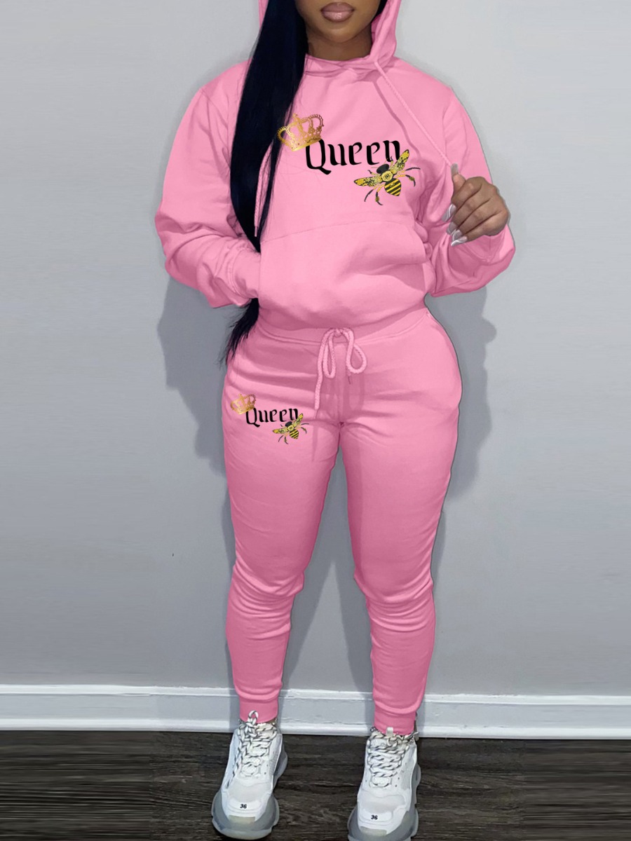 LW Crown Queen Bee Print Tracksuit Set