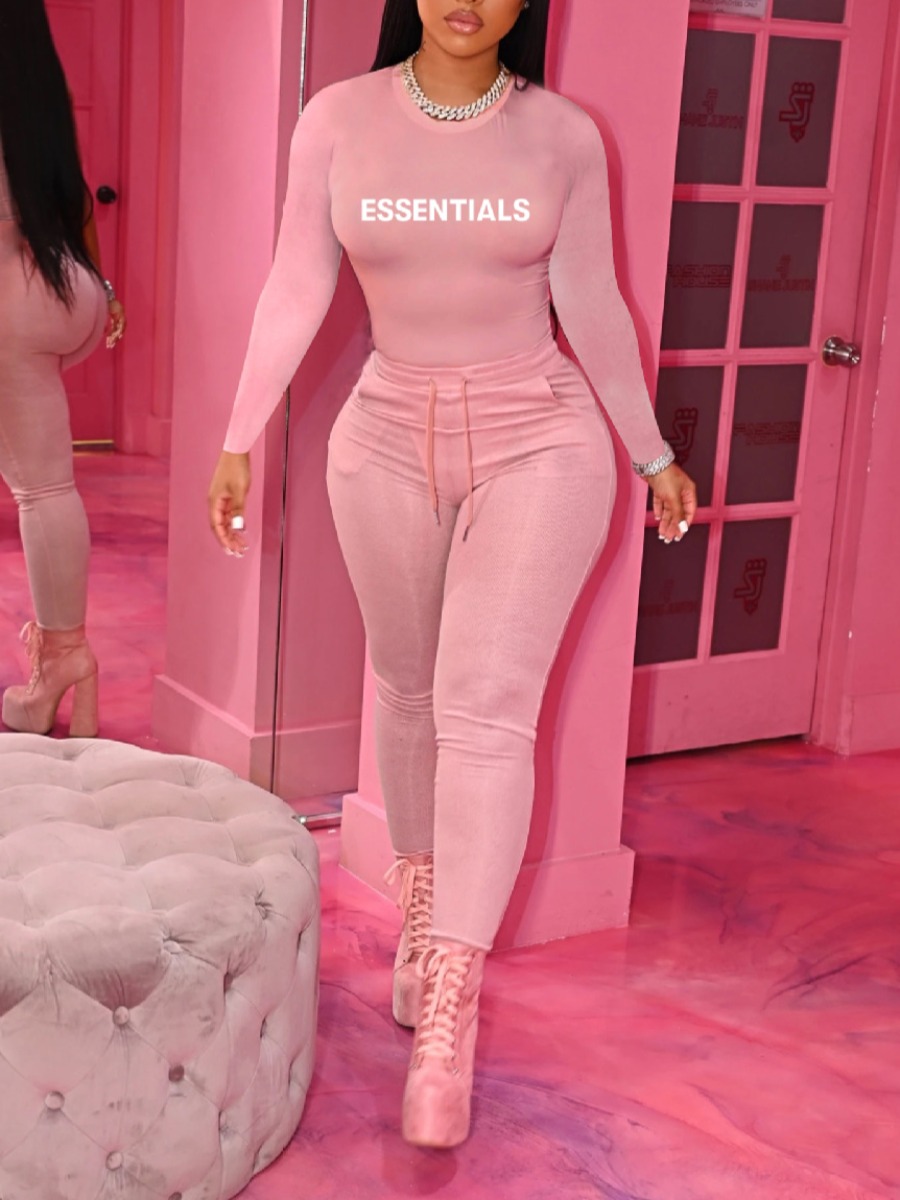 LW Essentials Letter Print Pants Set