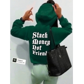 LW Letter Slogan Graphic Hoodie