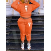 LW Plus Size Just Do It Letter Print Tracksuit Set