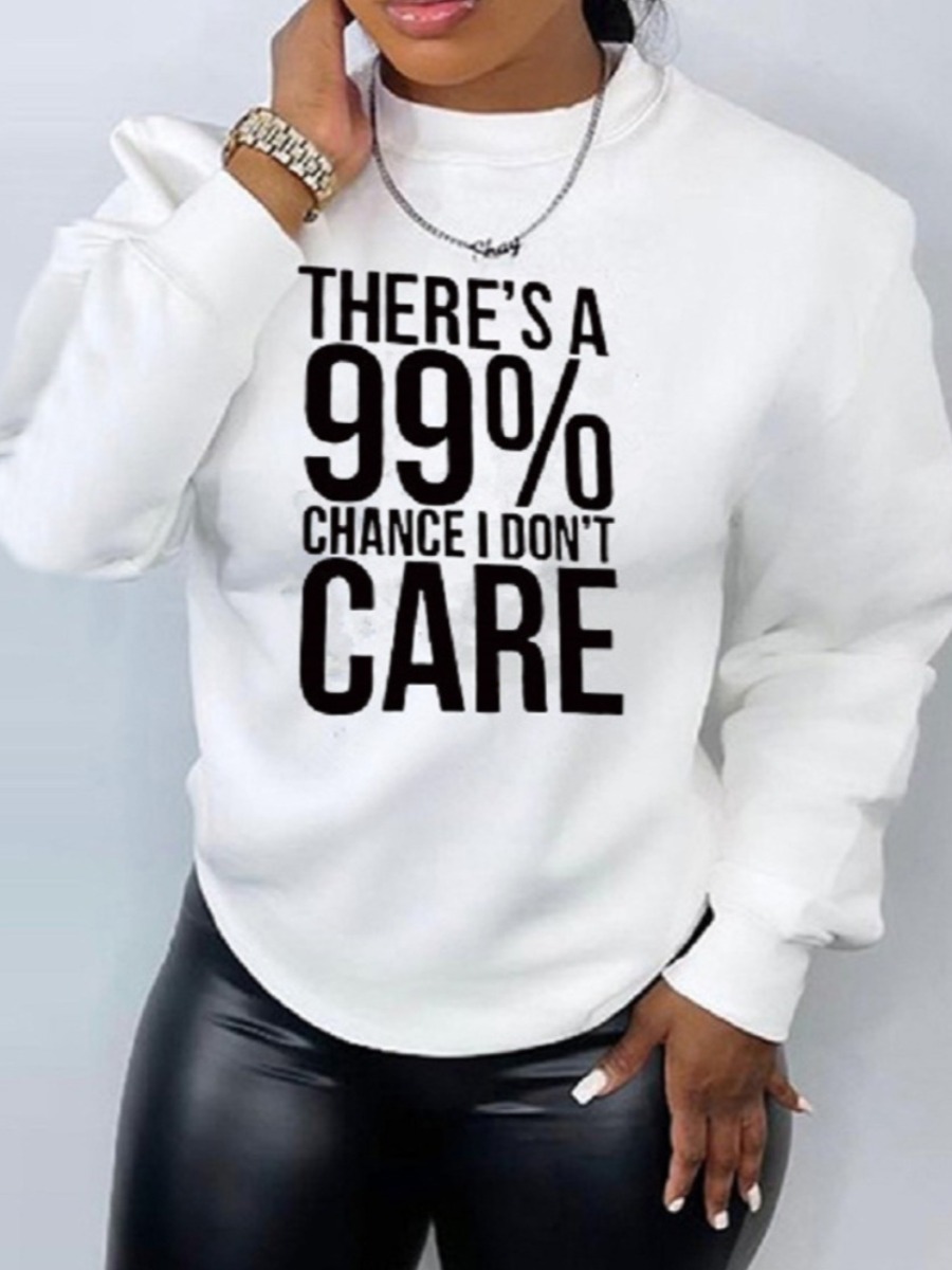 LW Plus Size Care Letter Print Sweatshirt