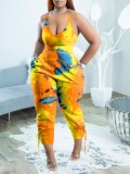 LW Plus Size Cami Tie Dye Side Tie Pants Set