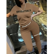LW Plus Size Essentials Letter Print Pants Set
