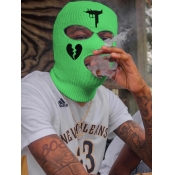 LW Broken Heart Print Knit Face Mask