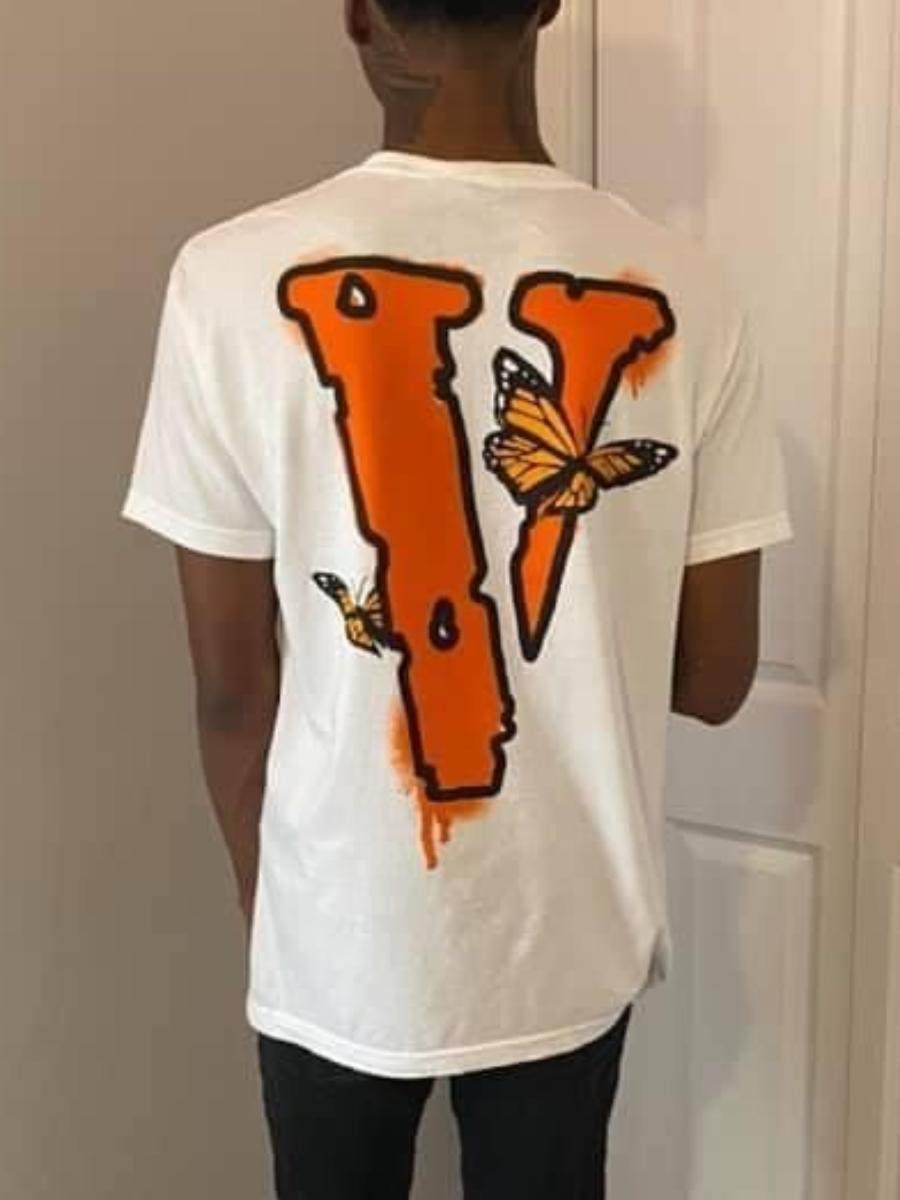 LW Men Letter Butterfly Print T-shirt
