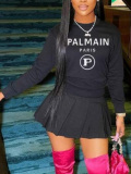LW Geometric Letter Print Sweatshirt