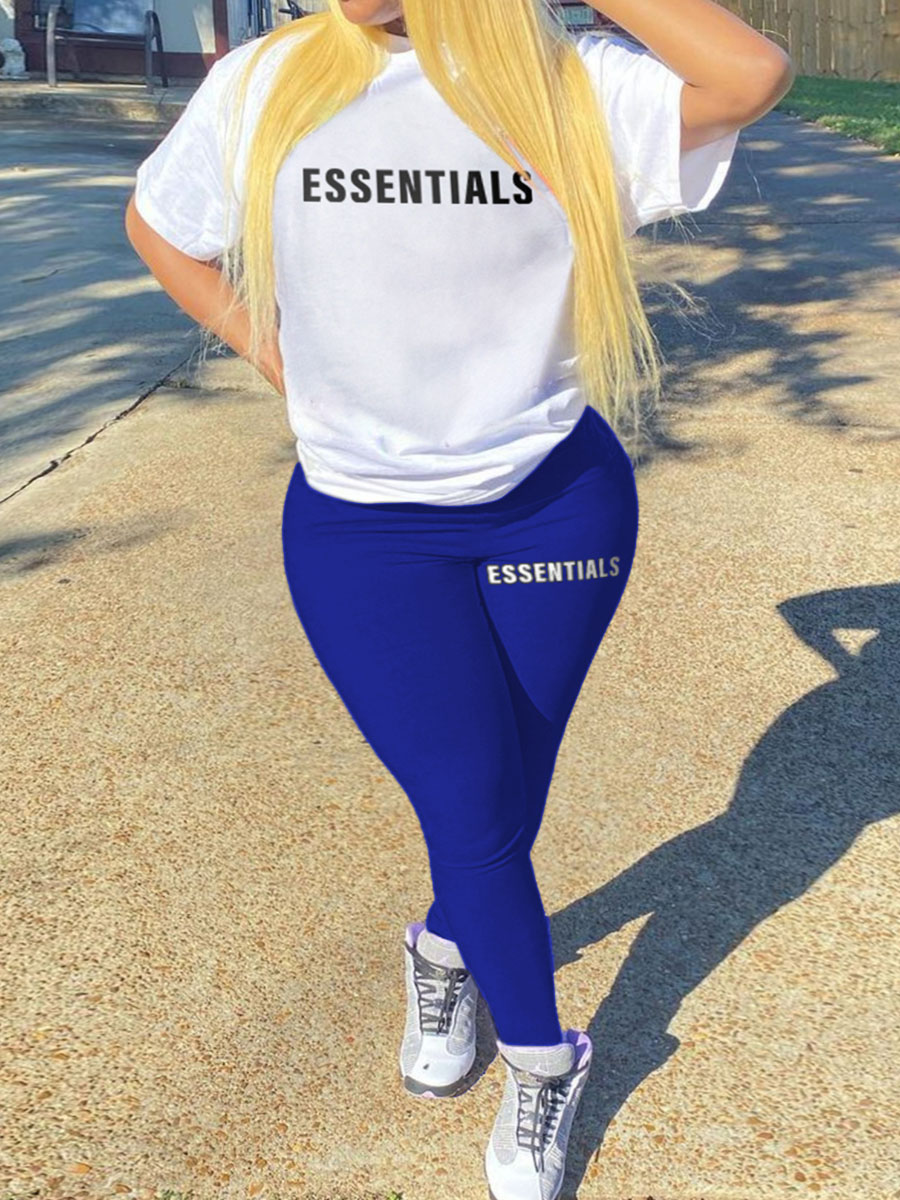 Plus Size Essentials LW Plus Size Essentials Letter Print Pants Set Sale | LovelyWholesale