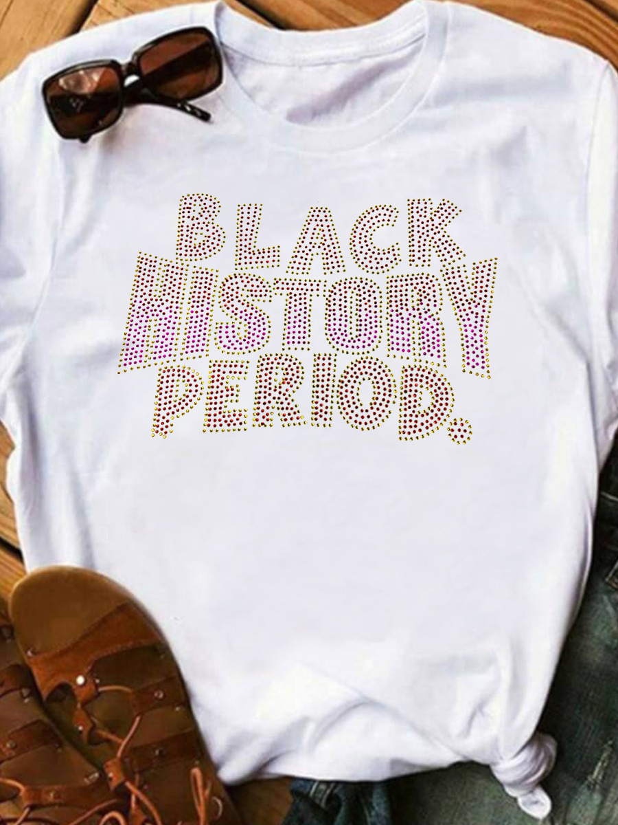 LW Plus Size Black History Period Letter T-shirt 0X