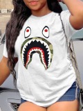 LW Fish Mouth Cartoon Print T-shirt