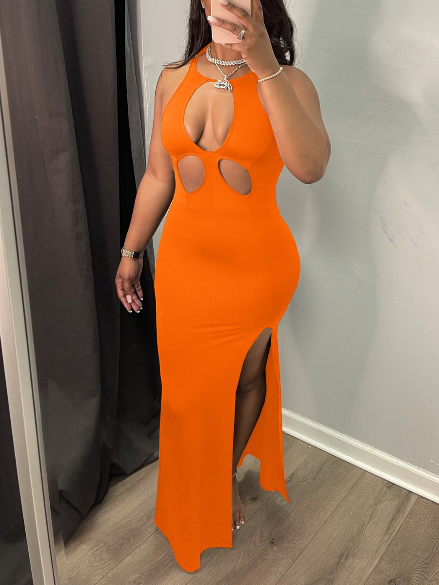 LW SXY Cut Out Side Slit Bodycon Dress
