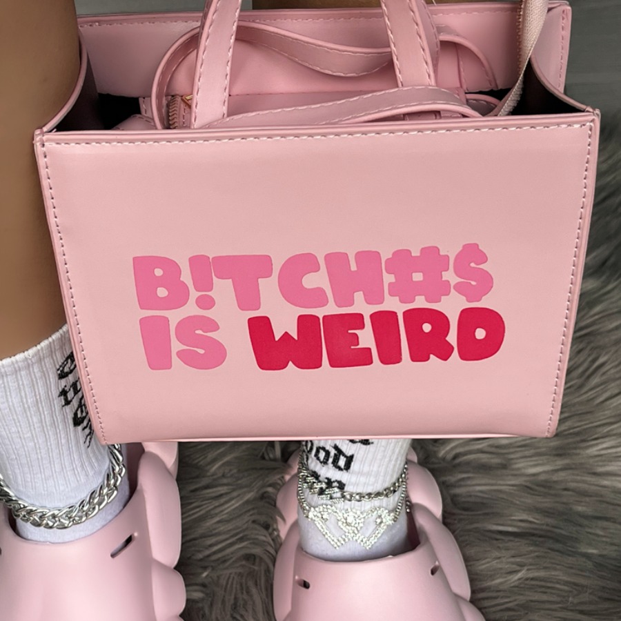 LovelyWholesale Faux Leather Letter Print Tote Bag Summer Casual Spring Summer 2024