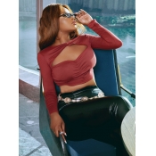 LW SXY Crop Top Cut Out Ruched T-shirt