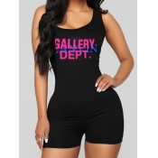 LW Letter Print Cami Romper