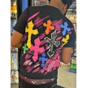 LW Men Graffiti Cross Print T-shirt