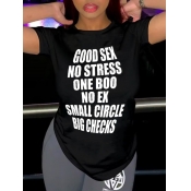 LW Small Circle Big Checks Letter Print T-shirt