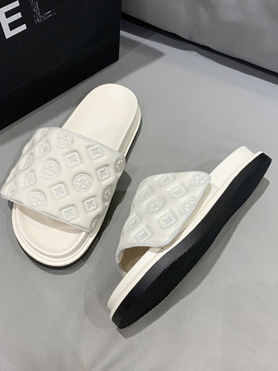 LW Embossed Print Velcro Slides