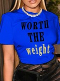 LW Plus Size Worth The Weight Letter Print T-shirt